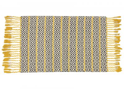 Handwoven Cotton Rug with Braids