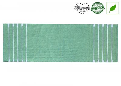 Green Handwoven Yoga Mat W/Fringes