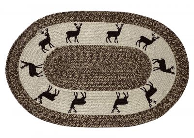 Beer & Deer Braided Printed Rug